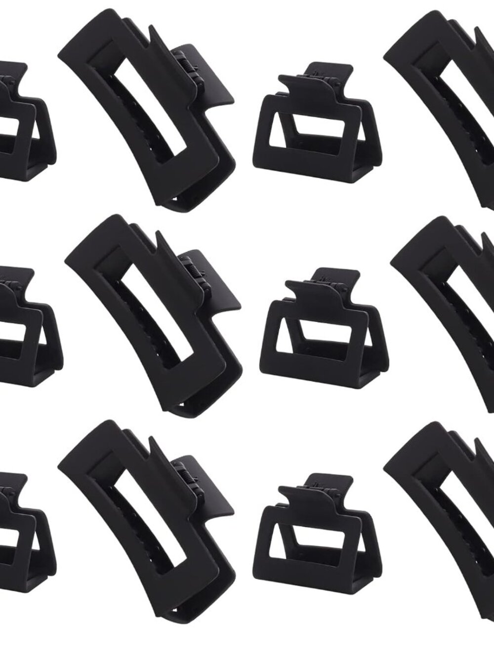12 Square Claw Clips-Different Sizes